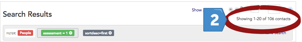 Contact count display