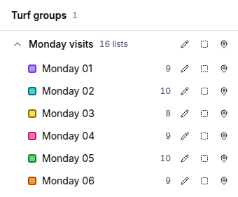 Turf List Controls