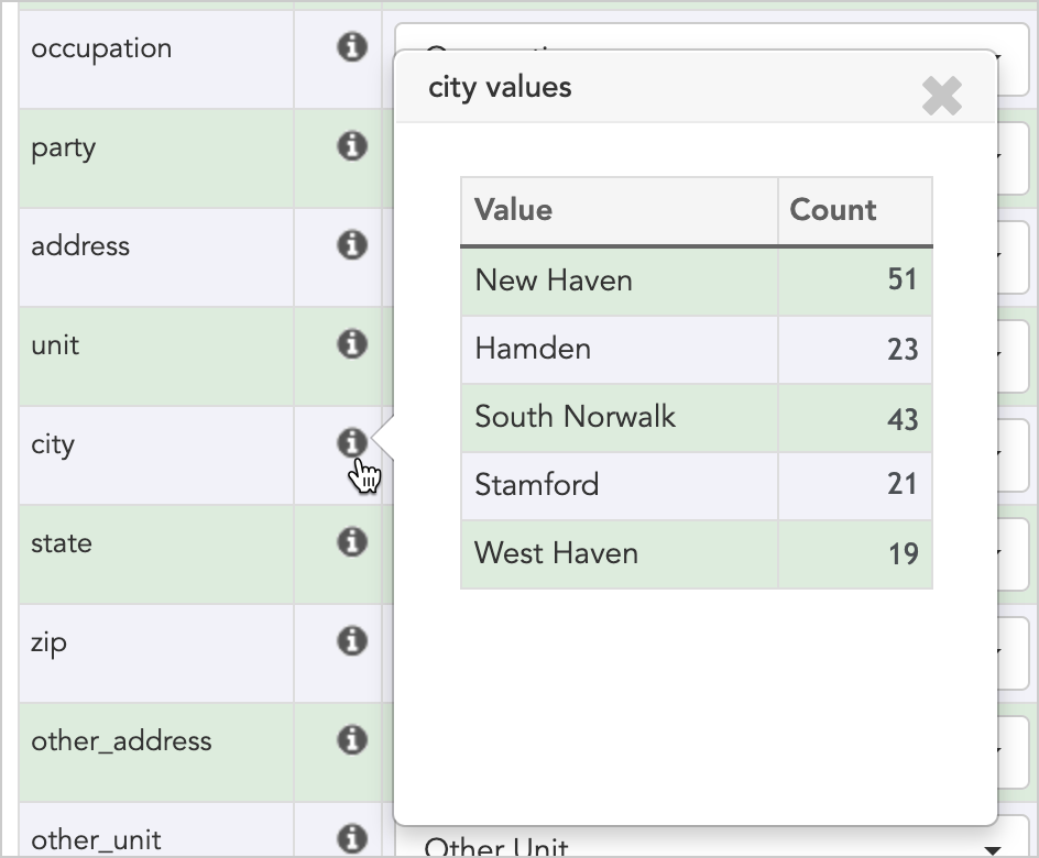 Click to preview data before importing