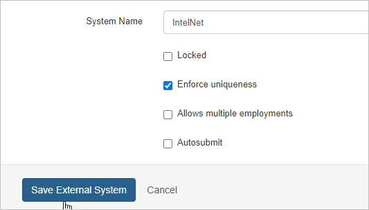 Create external system
