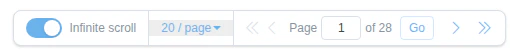 Infinite scroll toggle in the search controls bar