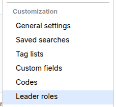 Leader settings interface
