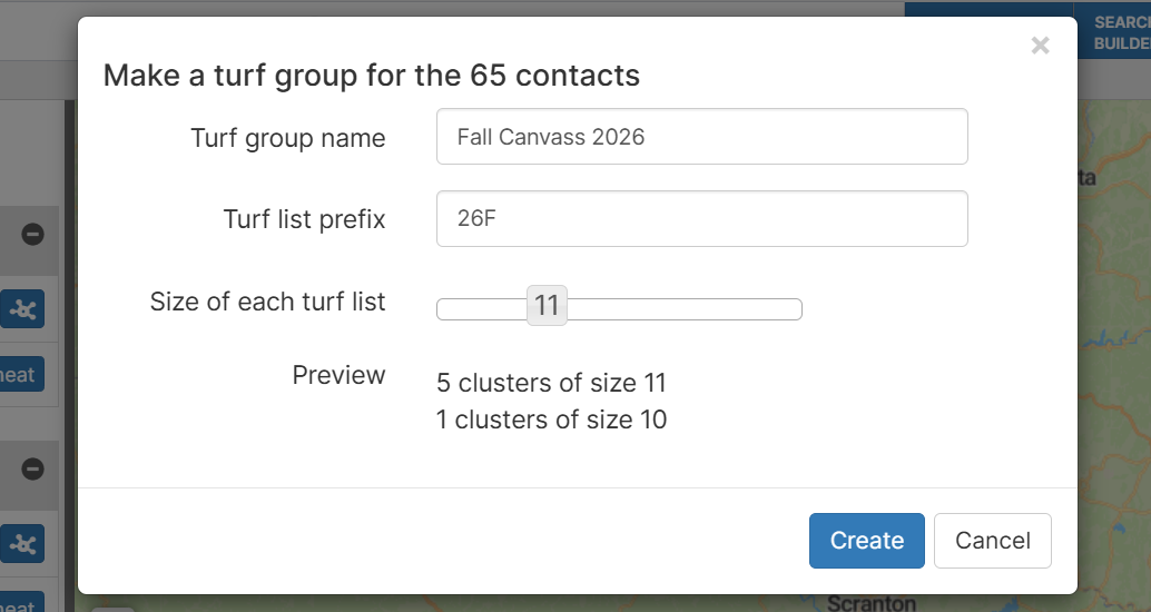 Create Turf Group Dialog