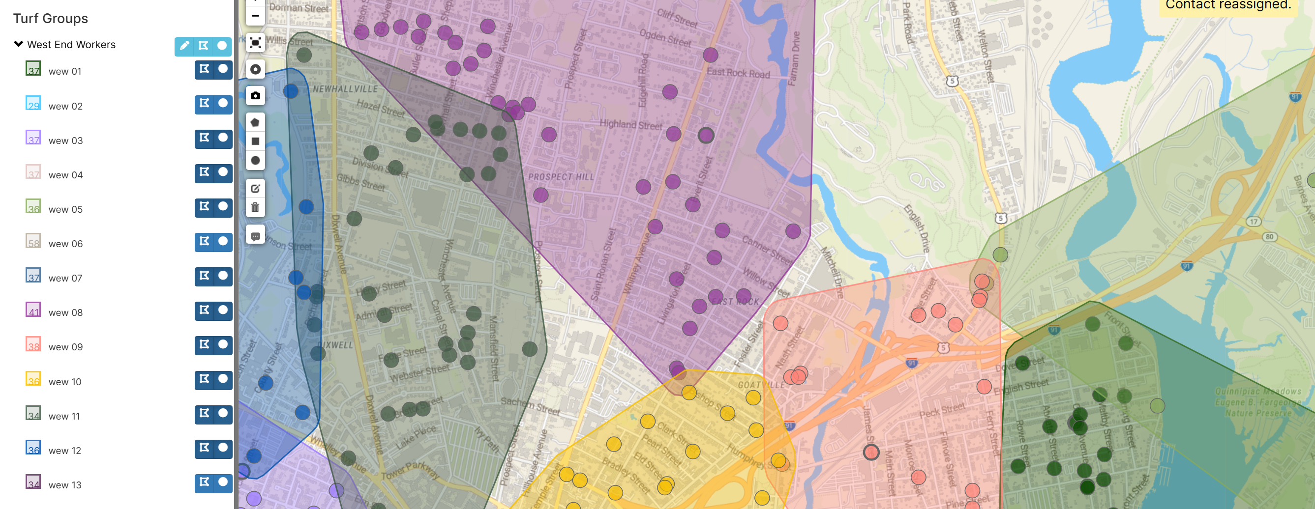 Turf groups on maps page