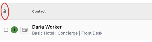 Lock header button in the checkbox column of the search results table header