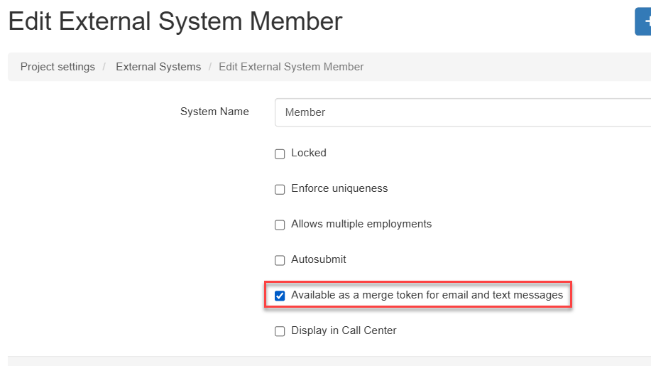 Merge Field - External System
