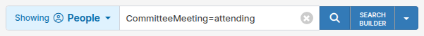 The search bar with CommitteeMeeting=attending typed in