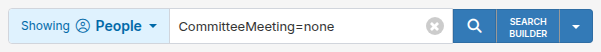 The search bar with CommitteeMeeting=none typed in