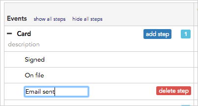 Adding event steps