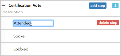 Edit event step text