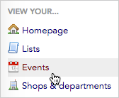 Events navigation link