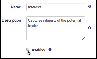Unchecking the enabled checkbox