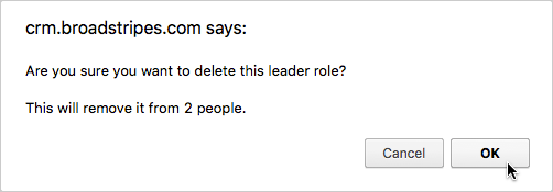 Confirm deletion dialog