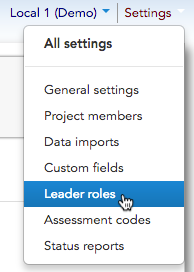 Leader settings interface
