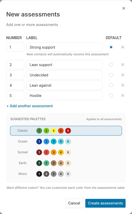 Assessment codes - Broadstripes Help Center