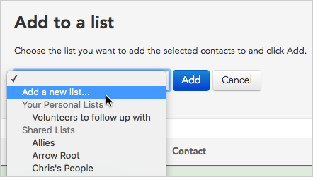 Add a new list