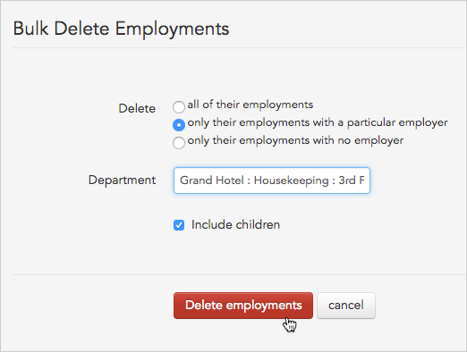 Delete employment form