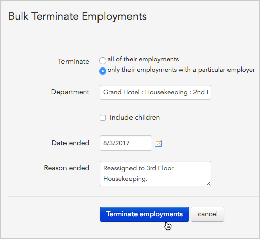 Terminate employment form