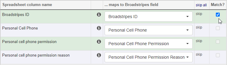 Data mapping for phone import