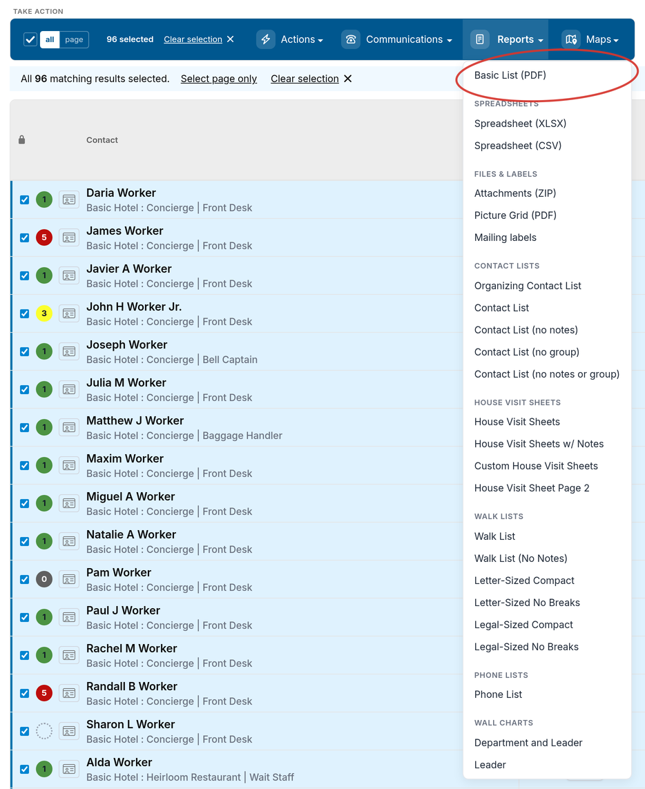 Print a list - Broadstripes Help Center