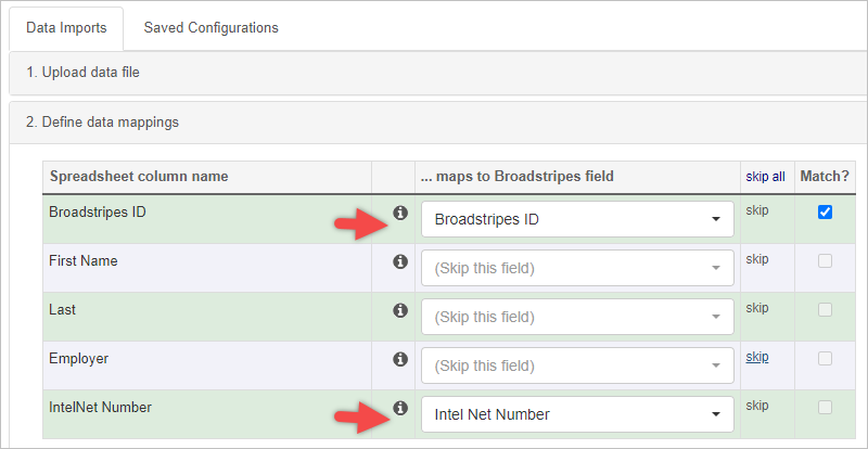 Map external system in import