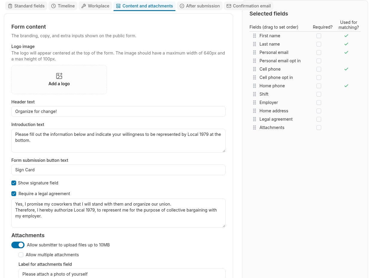 Form Content TAB
