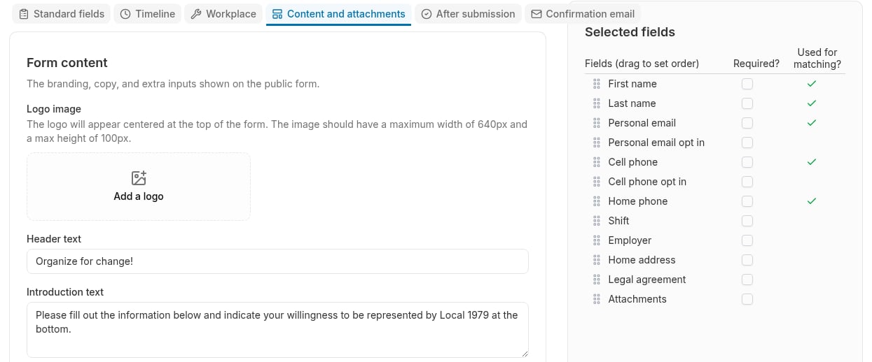 Form Content Tab Choose File