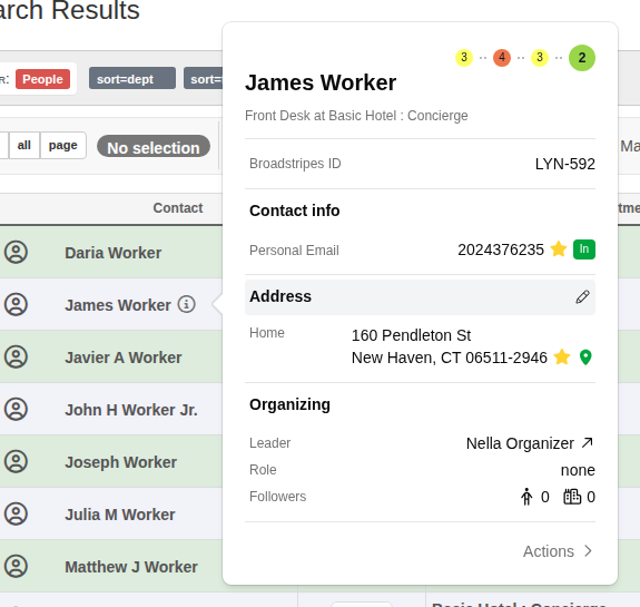 Hovering over the Address header reveals a pencil icon to open the address form