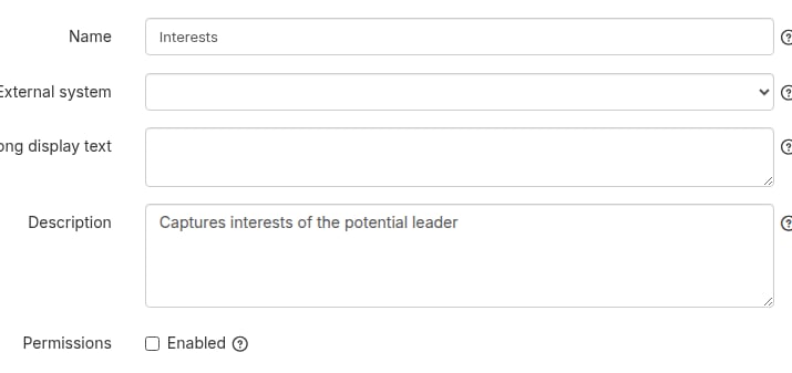 Unchecking the enabled checkbox
