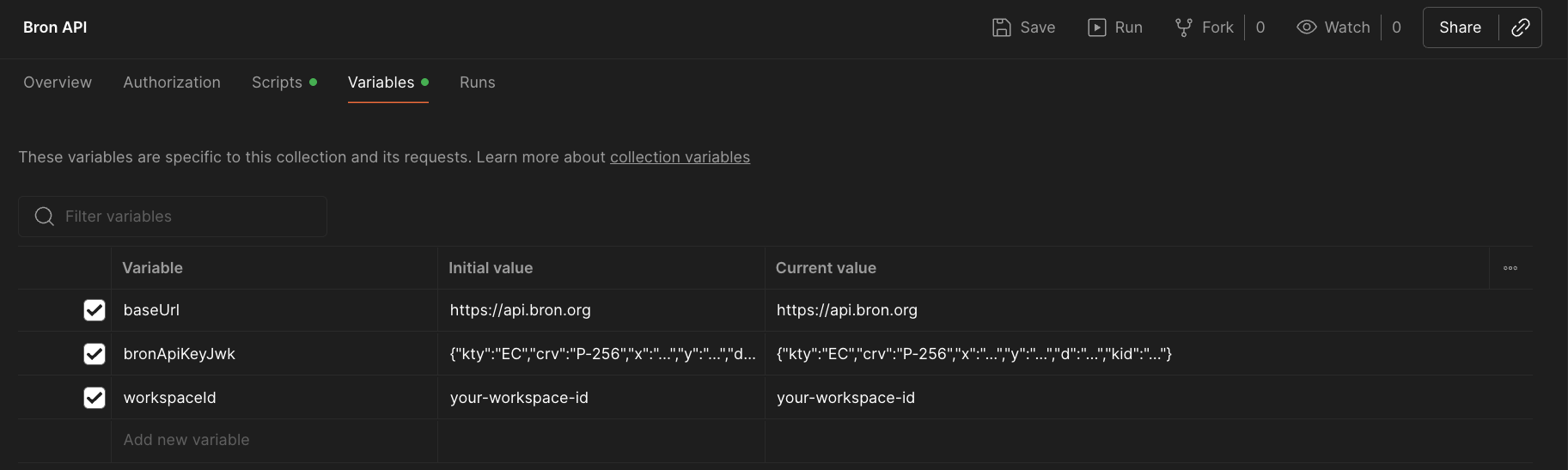 Postman Global Variables