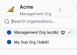 Organisation switcher
