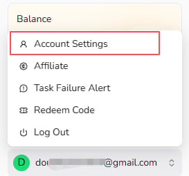 Open Account Settings from the account menu