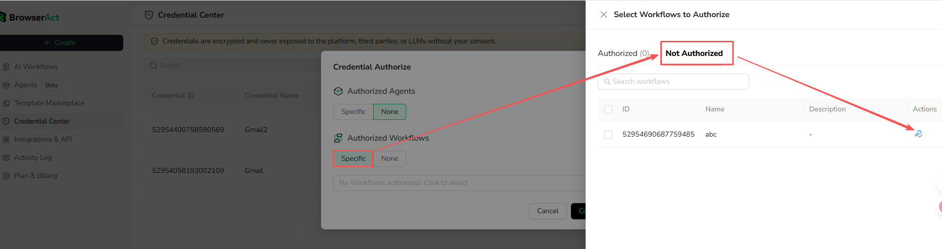 Select and authorize a Workflow Built Bot