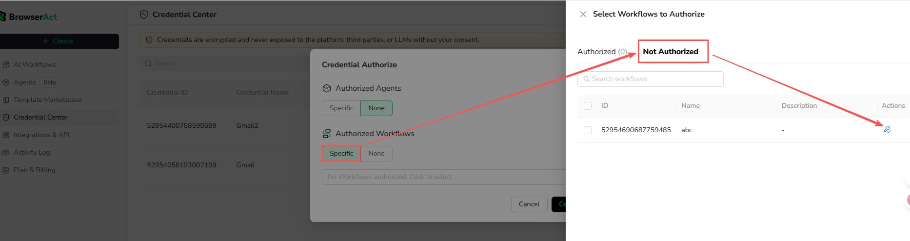 Select and authorize a Workflow Built Bot