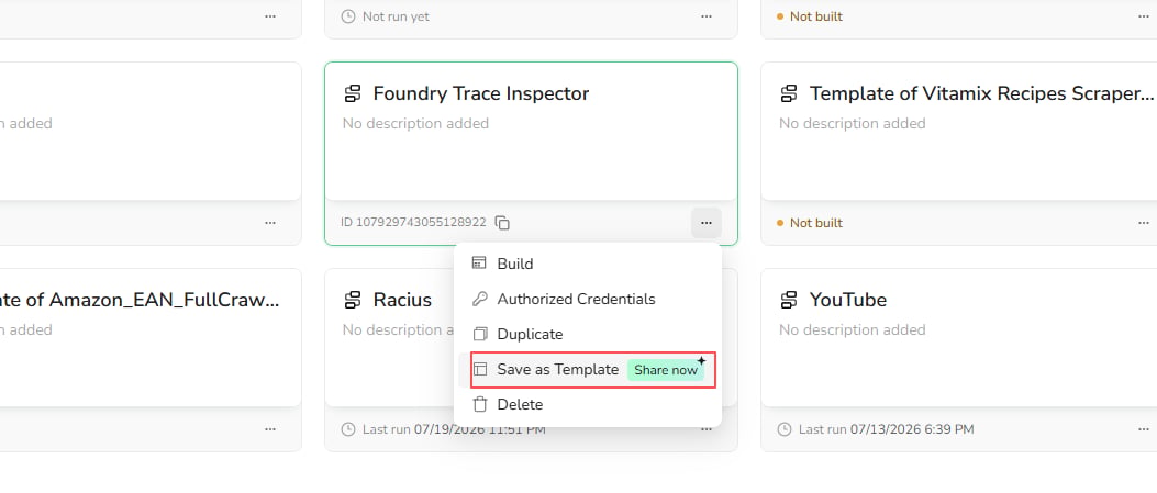 Save a Workflow Built Bot as a template for sharing