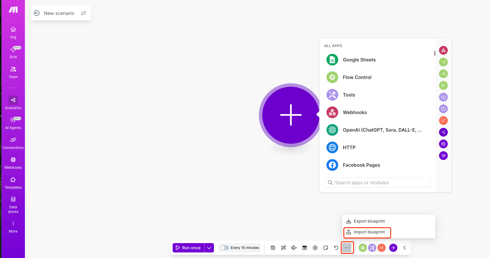 Choose the Make blueprint JSON file