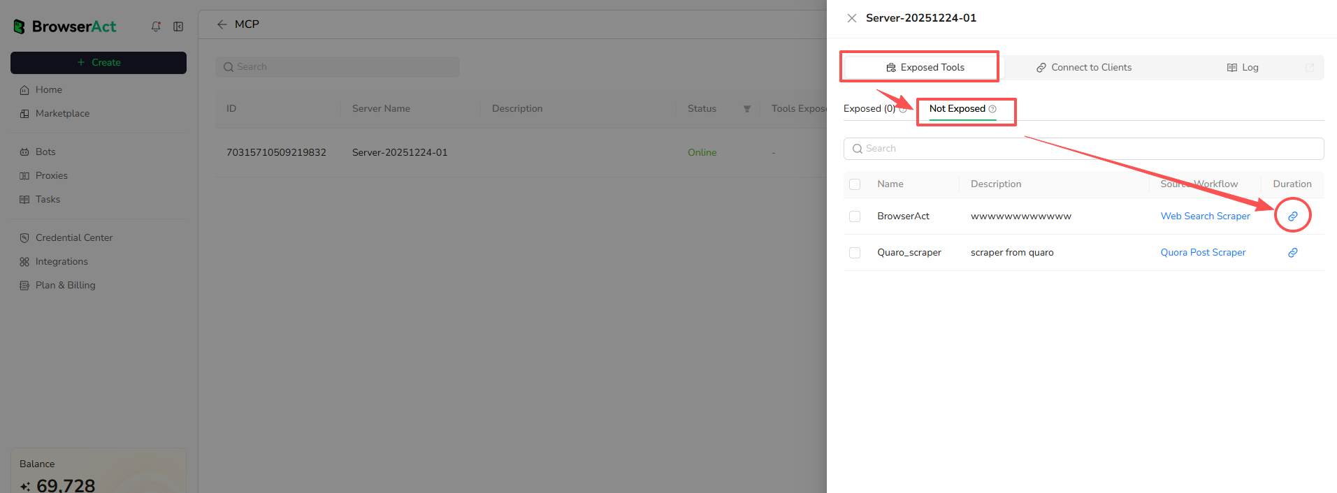 Select a Workflow Built Bot that has not been exposed