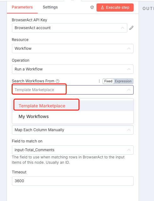 Choose where n8n searches for BrowserAct workflows
