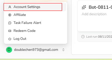 Open Account Settings from the account menu