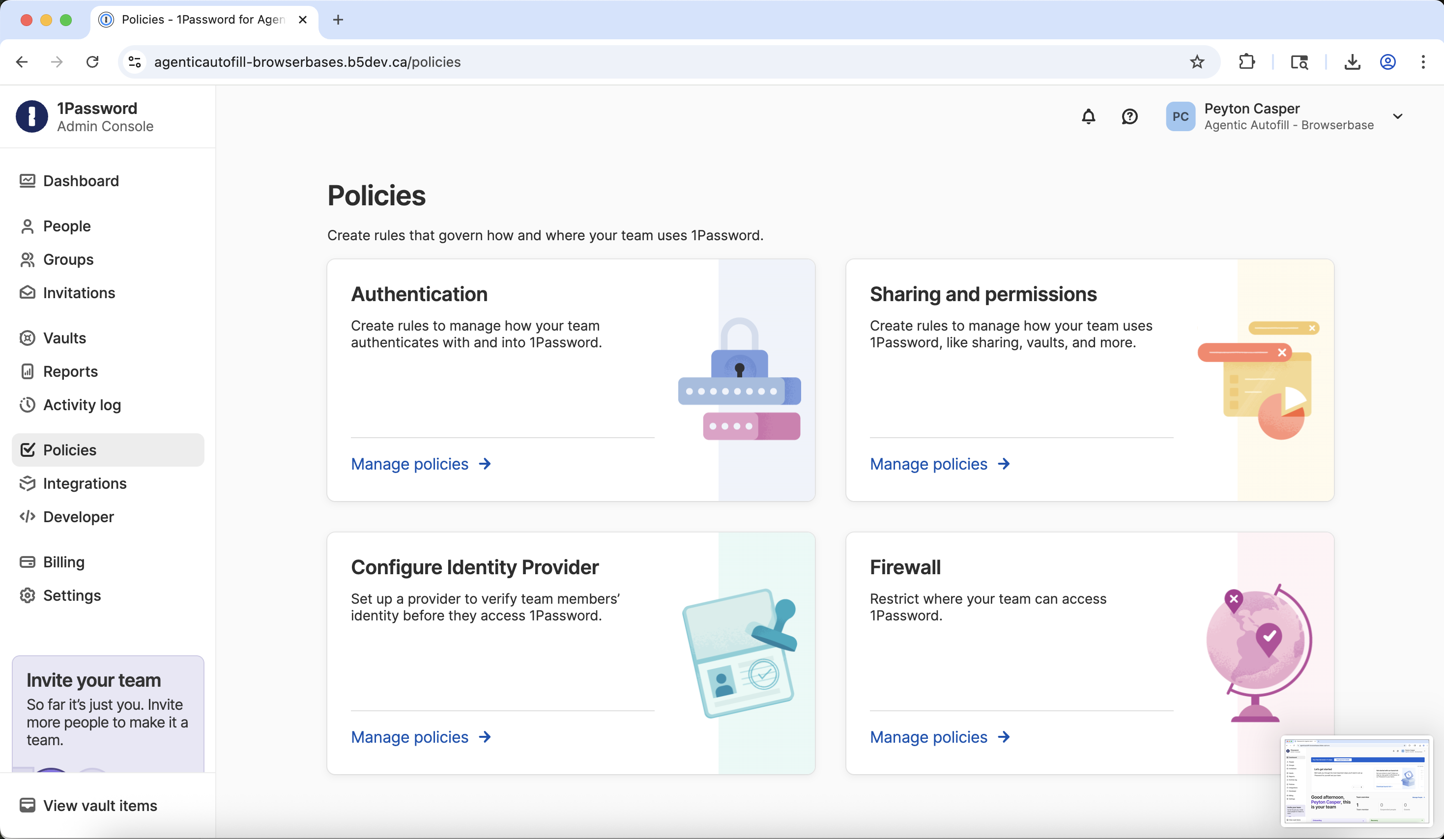 Access Sharing and permissions policies
