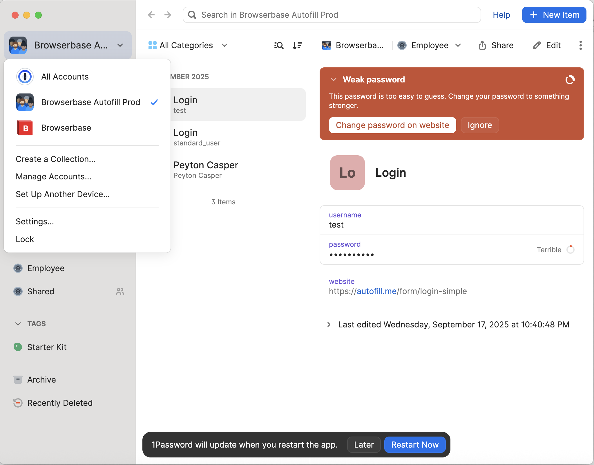 1Password settings showing release channel option