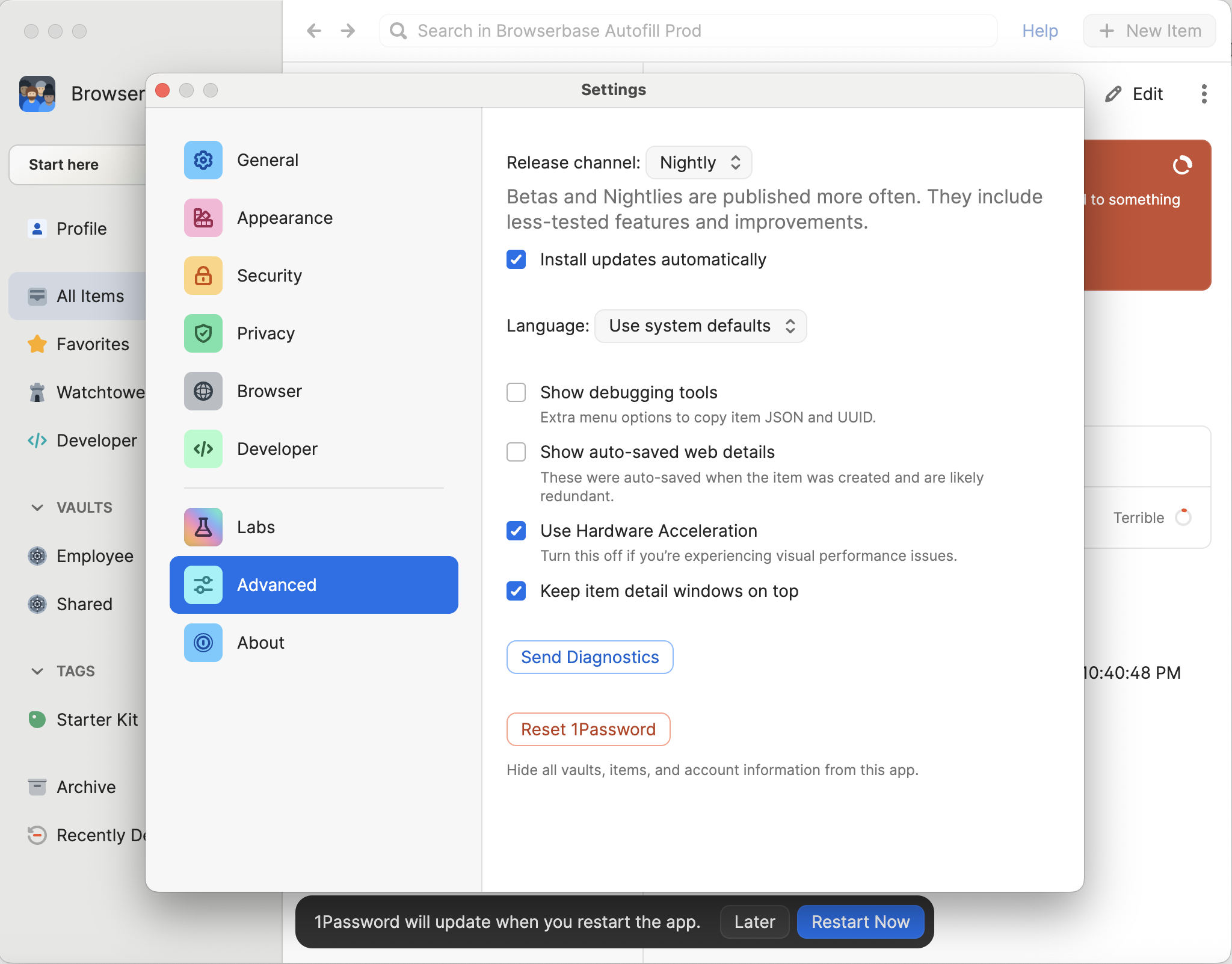 Download 1Password Nightly update
