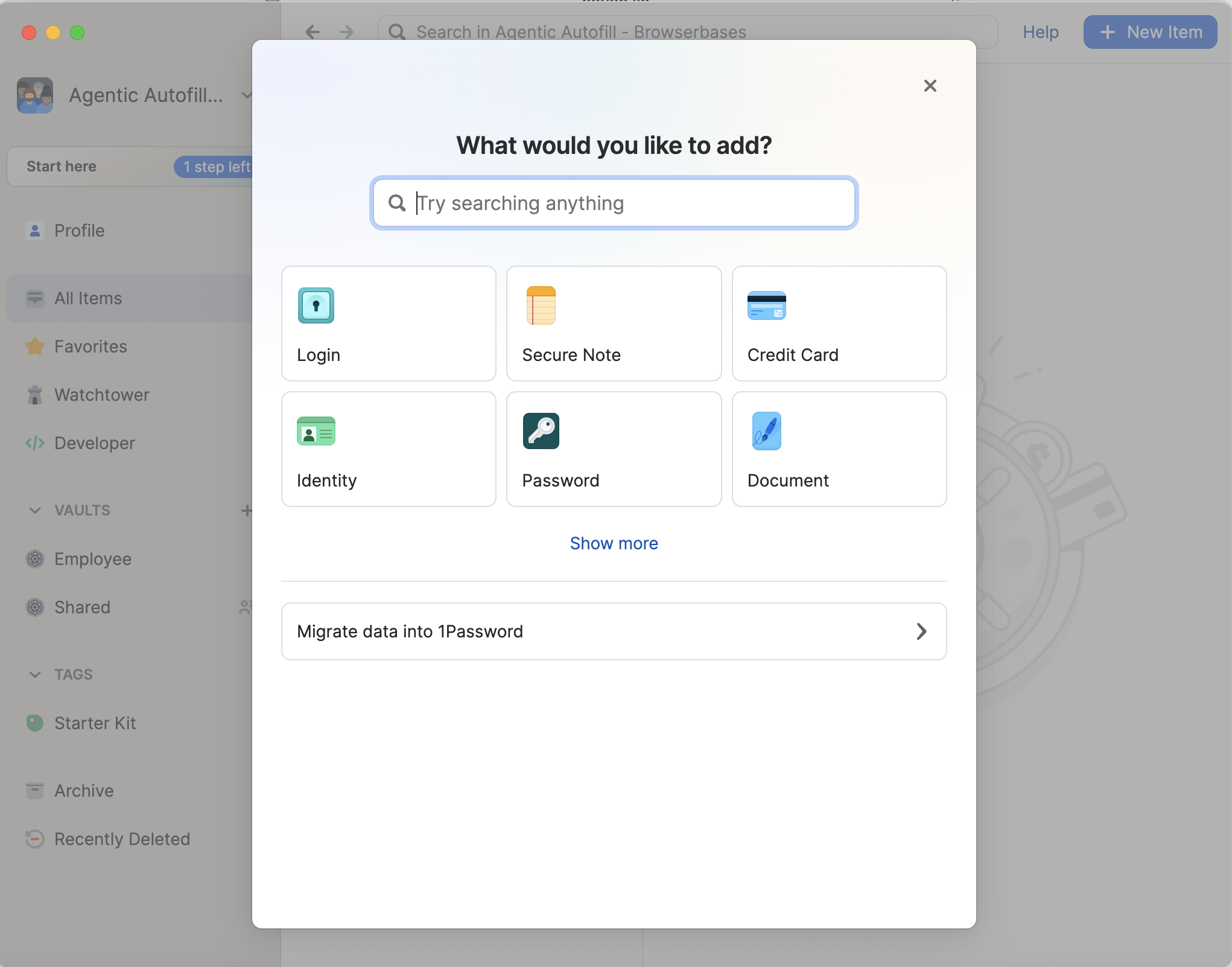 Fill in login credentials