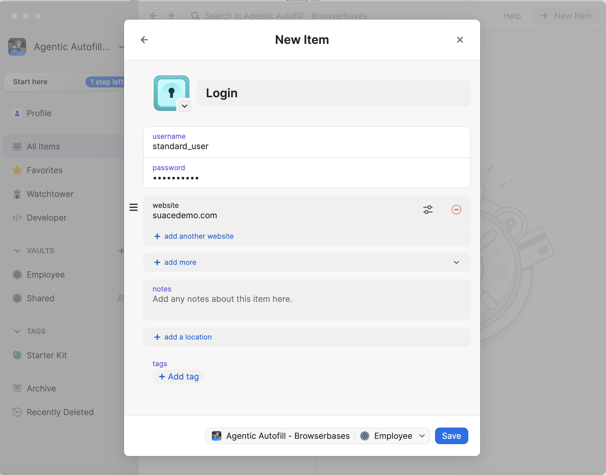 Save the login item