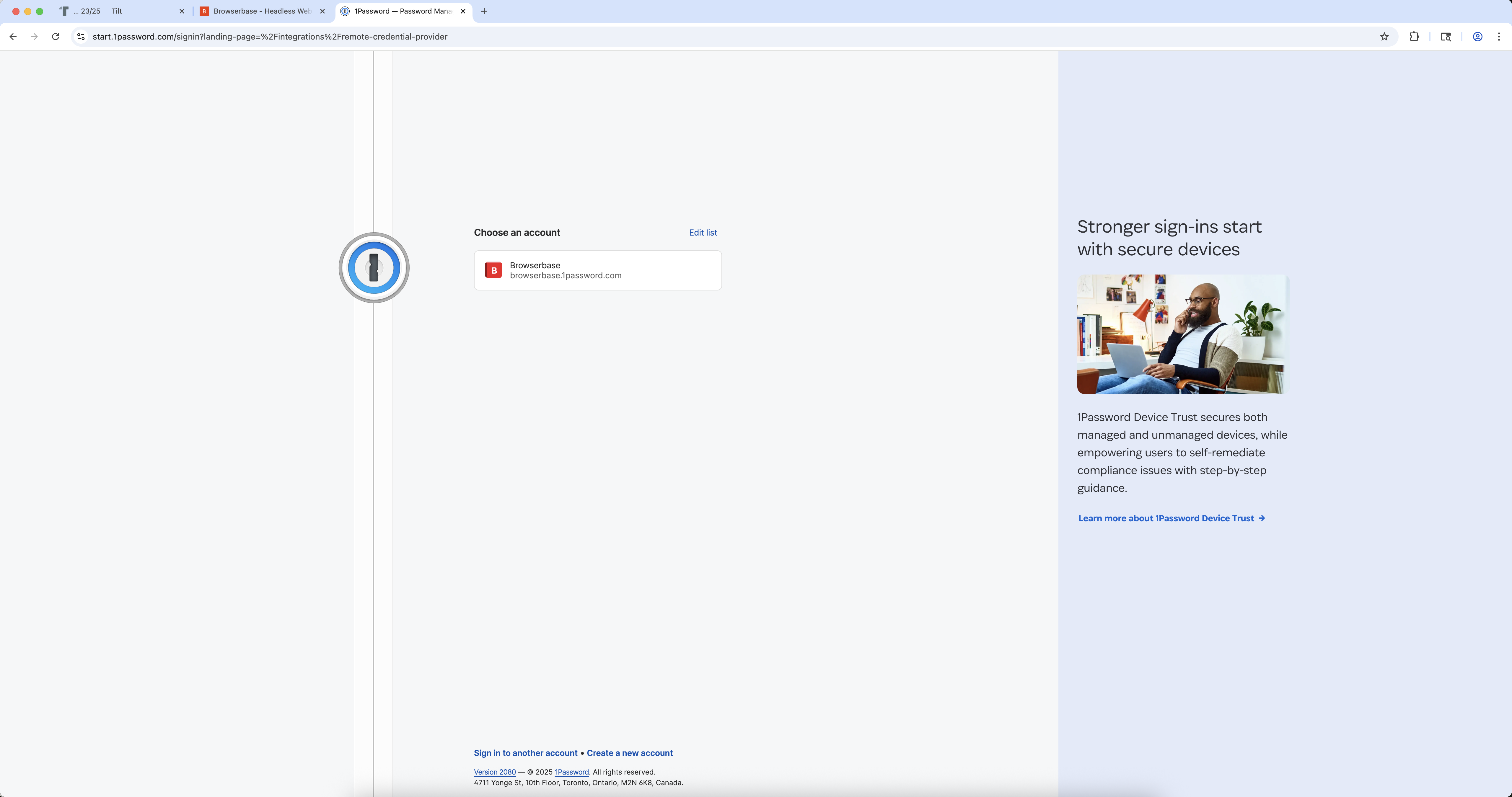 1Password integration enabled in Director