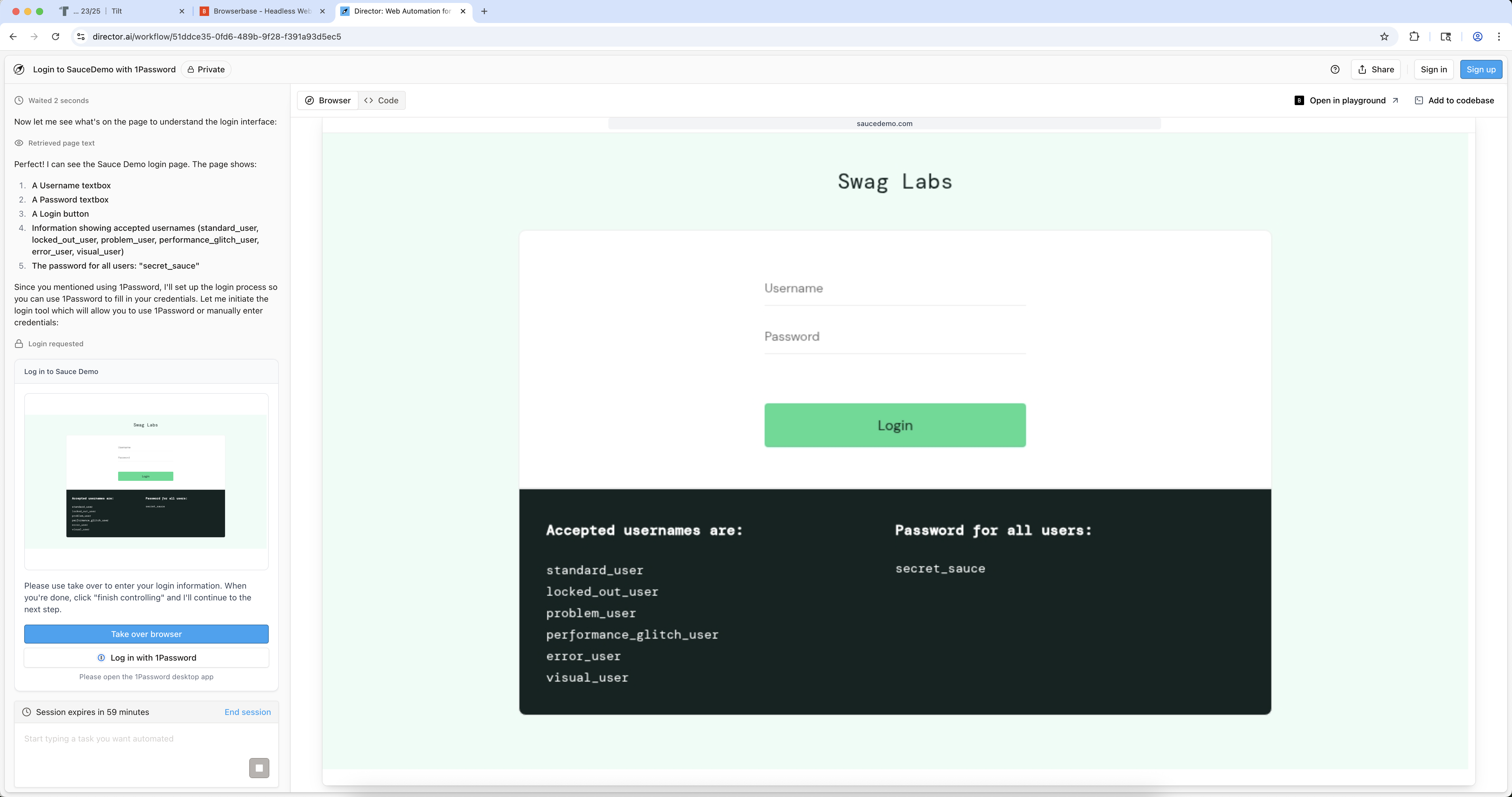 Director navigates to saucedemo.com