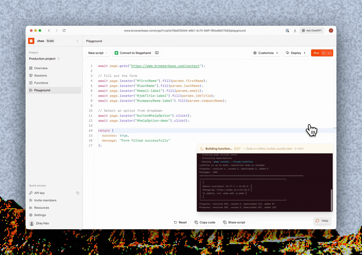Deploying a Function