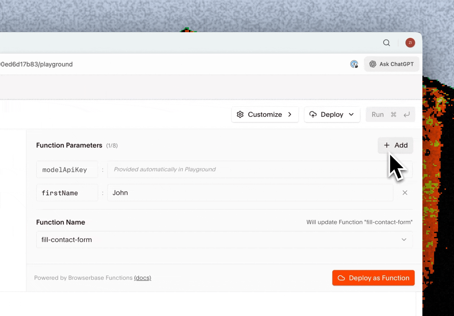 Adding Function parameters