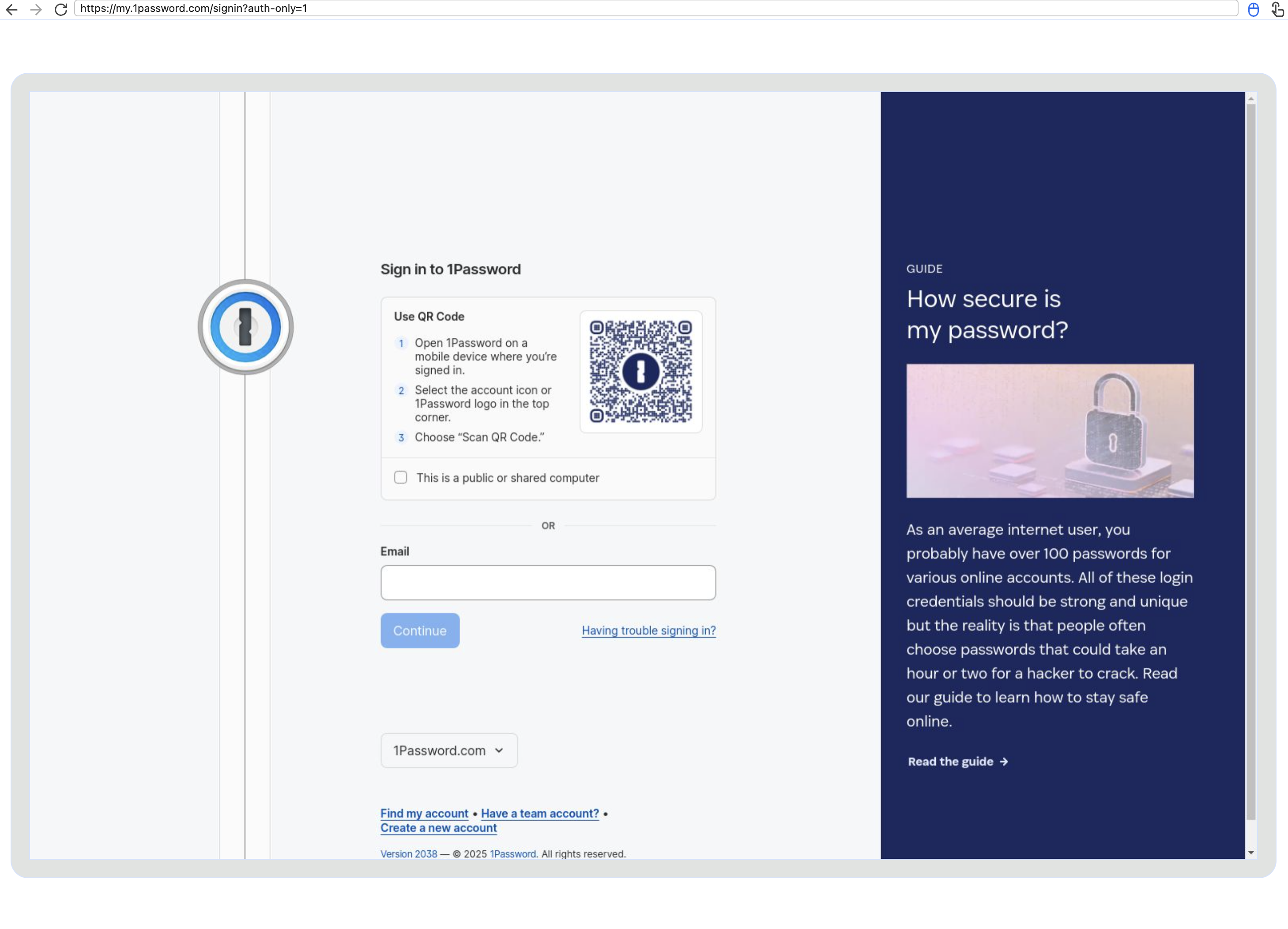 1Password autofill prompt in Director