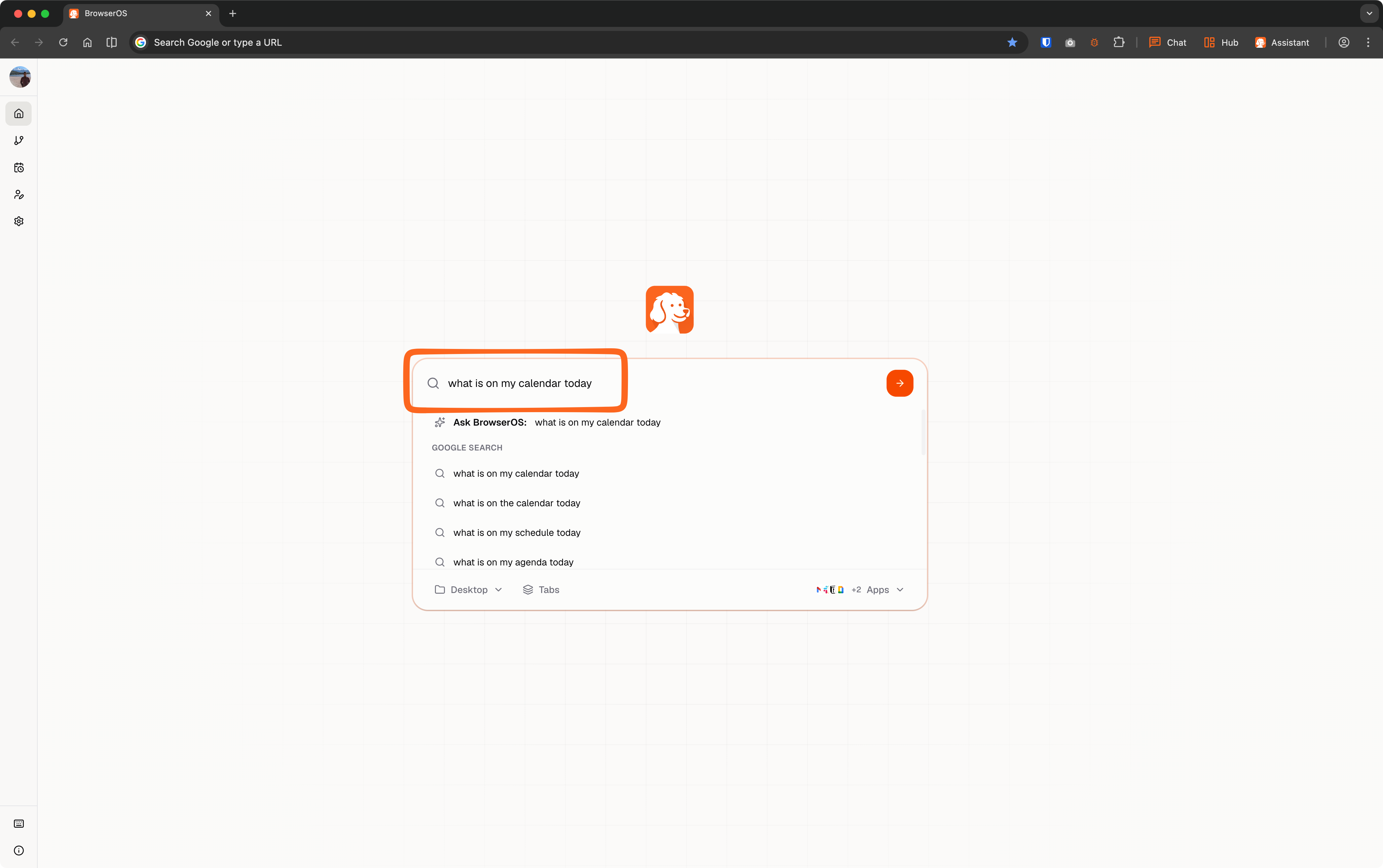 Asking what's on my calendar today